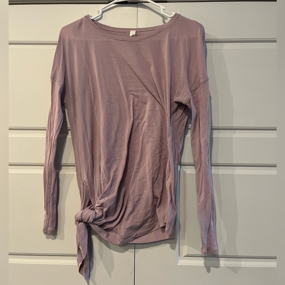 purple long sleeve lululemon tie shirt